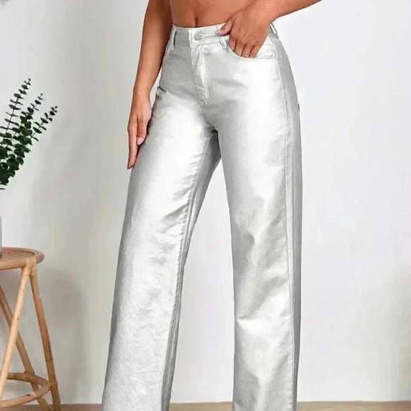 Contemporary Straight Leg Jeans Silver - Picture 2 of 6